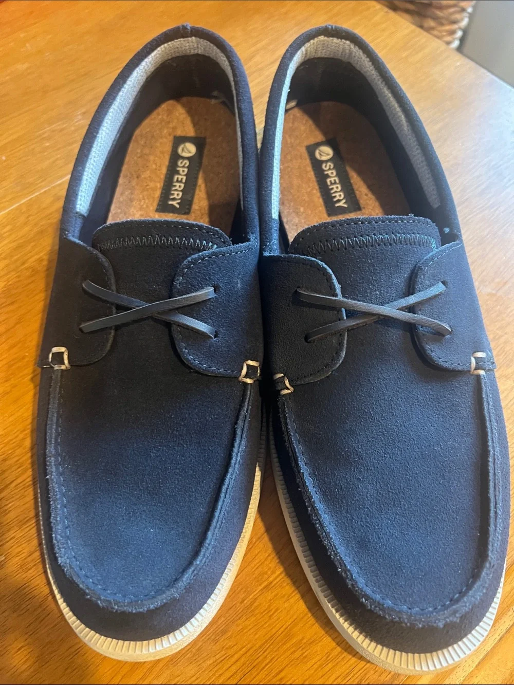 Sperry Men’s Navy Suede Slip-On Boat Shoes 10